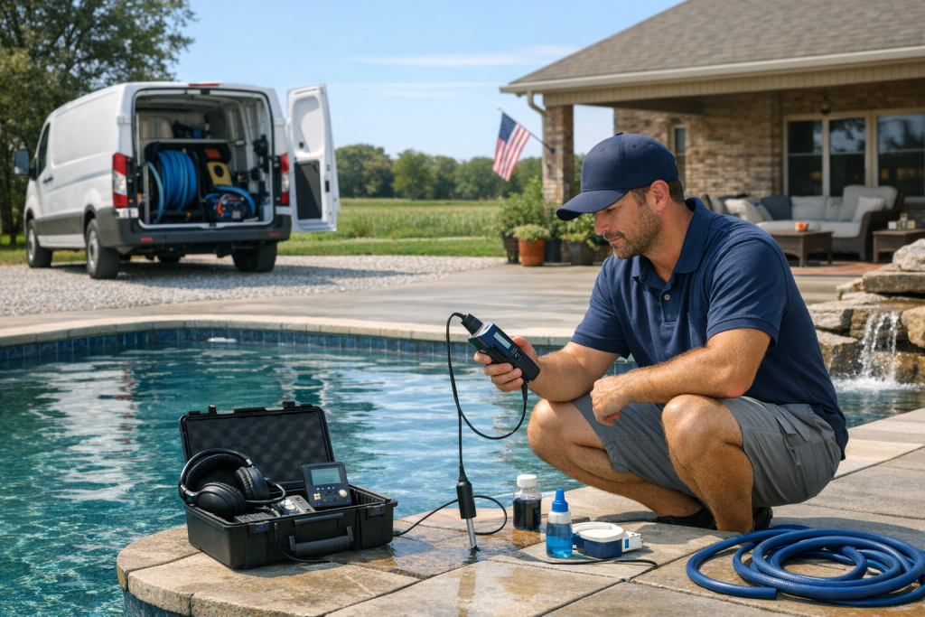 Helping Customers with Pool Leak Detection & Repair in Byng, Oklahoma