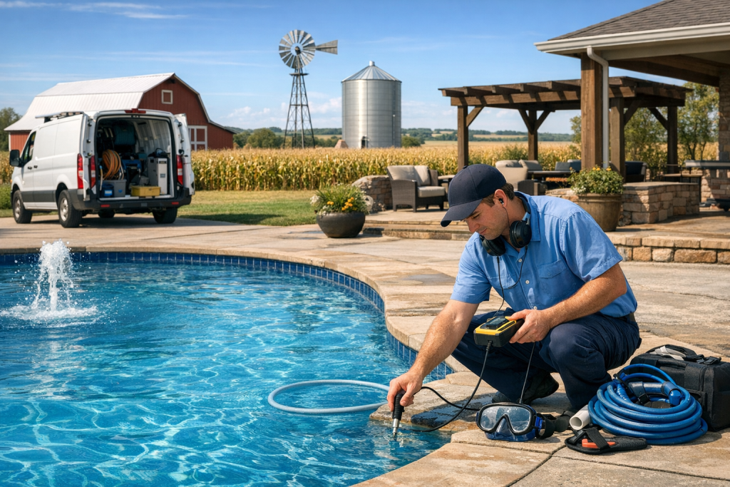 Helping Customers with Pool Leak Detection & Repair in Corn, Oklahoma