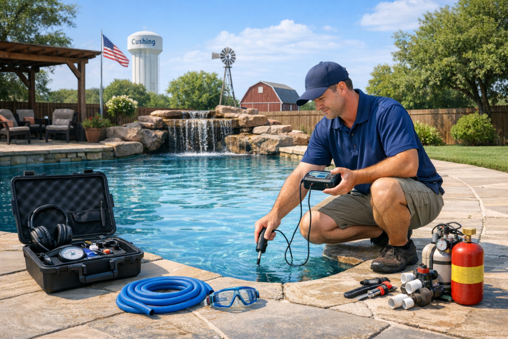 Helping Customers with Pool Leak Detection & Repair in Cushing, Oklahoma