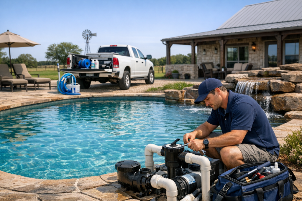 Helping Customers with Pool Repair in Buckholts, Texas