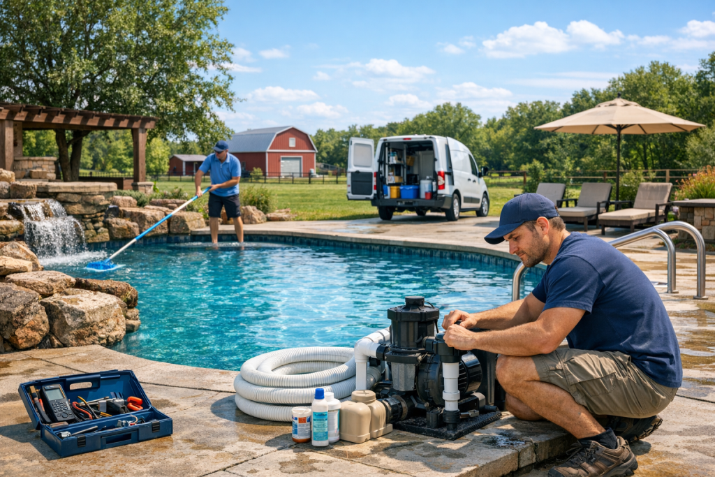 Helping Customers with Pool Repair in Tecumseh, Oklahoma